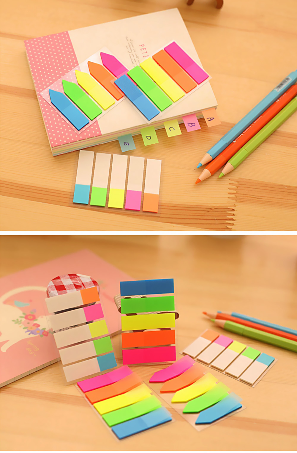 Fluorescent Index Sticker Bookmark Memo Pad Tab Sticky Notes Office School Supplies Stationery