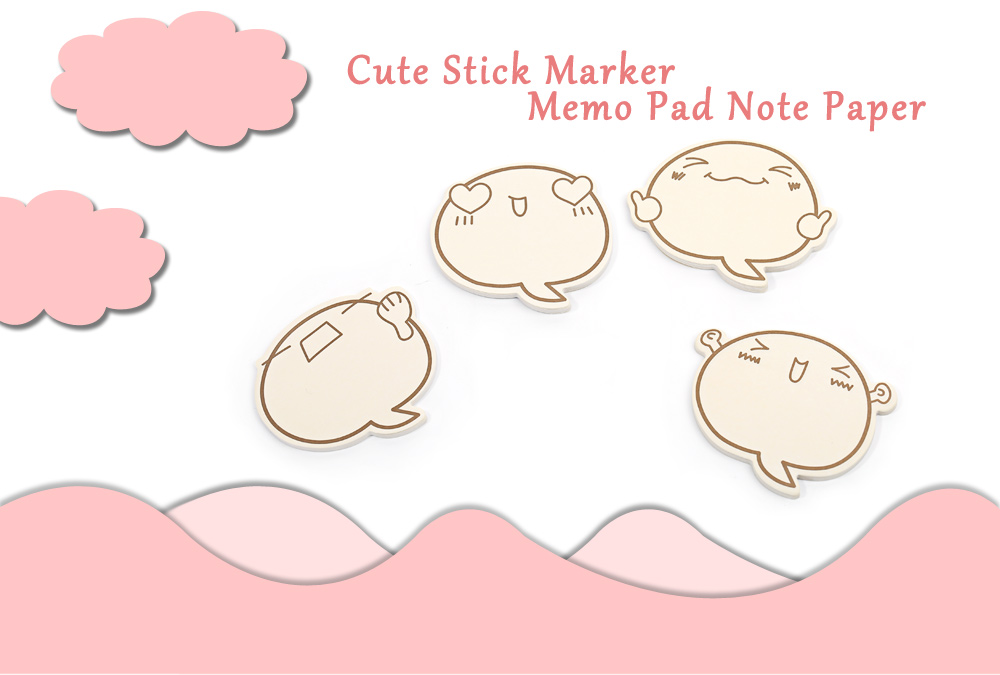 30PCS Cartoon Stick Marker Memo Pad Note Paper