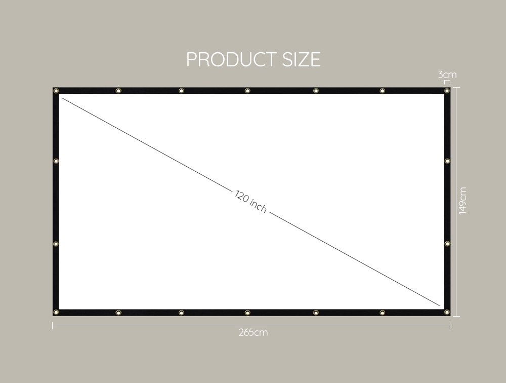 GBTIGER NNTLM - 120 Projector Screen 120-inch 16:9 Foldableu00a0Anti-crease Portable for Outdoor
