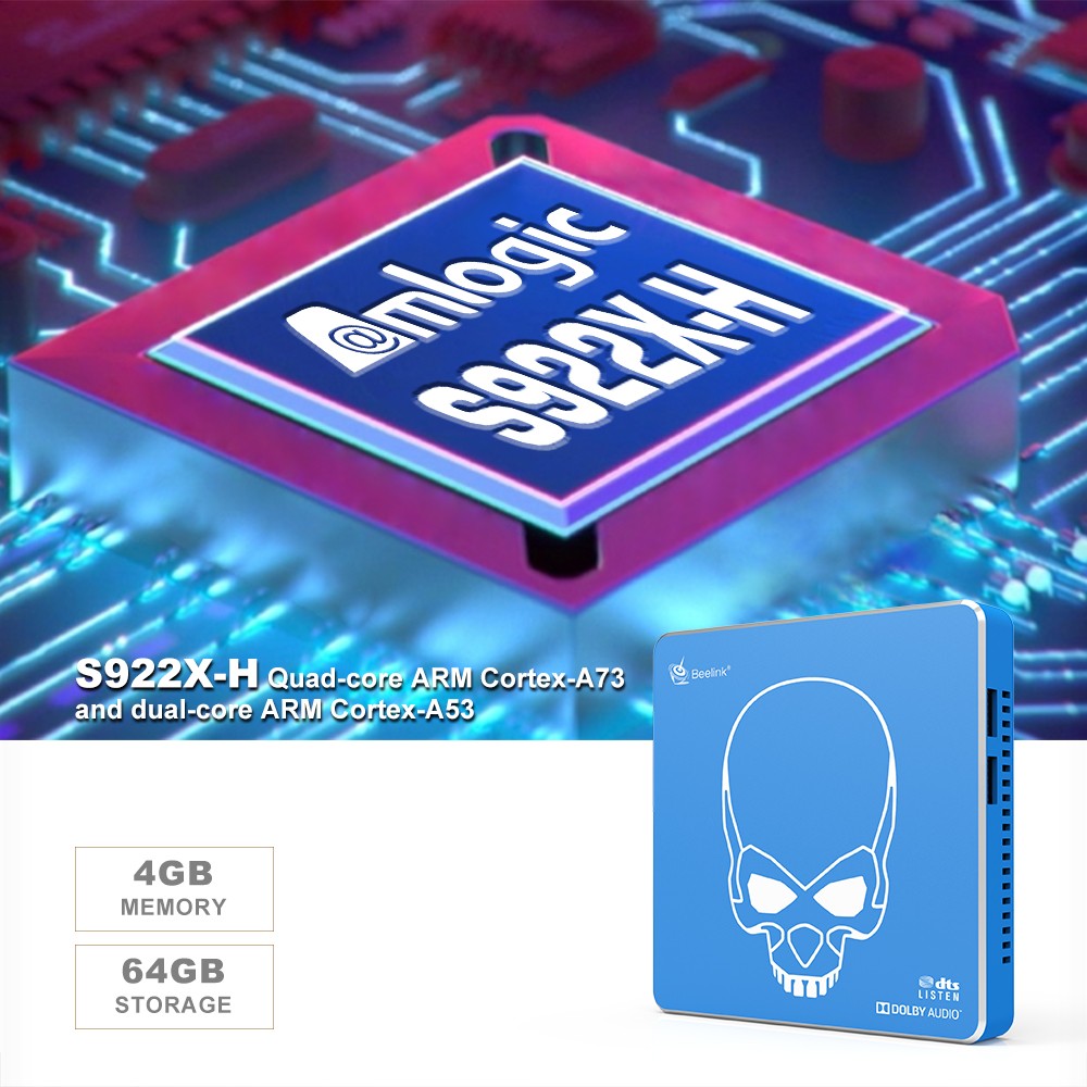Beelink GT-King Pro Smart TV BOX - Slate Blue 4GB DDR4+64GB EMMC EU Plug