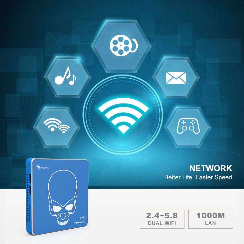 Beelink GT-King Pro Smart TV BOX - Slate Blue 4GB DDR4+64GB EMMC EU Plug