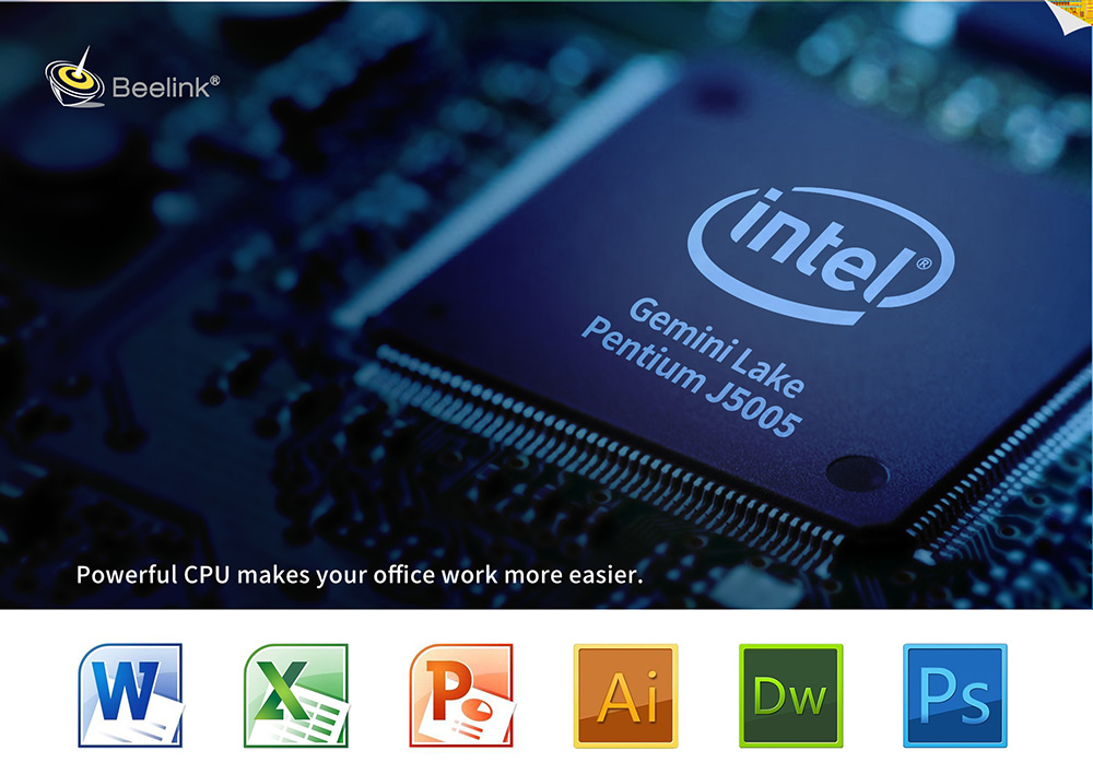 Beelink Gemini X55 Ultimate Mini PC Intel Gemini Lake Pentium J5005 / Intel UHD Graphics 605 / 8GB DDR4 + 128GB SSD / Expandable 2.5 inch HDD / 2.4G + 5.8G WiFi / 1000Mbps / BT4.0